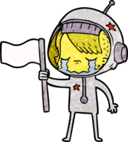 niña astronauta llorando de dibujos animados png