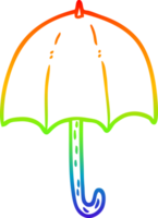 Regenbogen Gradient Linie Zeichnung von ein öffnen Regenschirm png