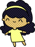 cartoon illustration kawaii girl with head band png