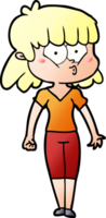 cartoon whistling girl png