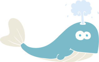 flat color illustration of whale spouting water png