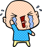 cartoon crying bald man png