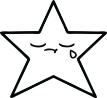 line drawing cartoon of a gold star png