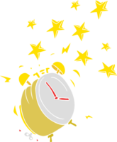 flat color illustration of ringing alarm clock png