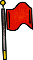 retro grunge structuur tekenfilm van een rood vlag png