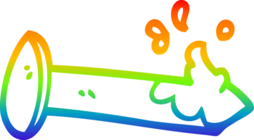 arco Iris gradiente linha desenhando do uma desenho animado sangrento unha png