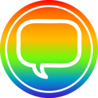 speech bubble circular icon with rainbow gradient finish png