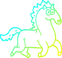 cold gradient line drawing of a cartoon magnificent stallion png