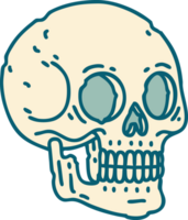 iconic tattoo style image of a skull png