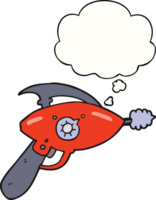 cartoon ray gun with thought bubble png