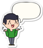 cartoon laughing confused man with speech bubble sticker png
