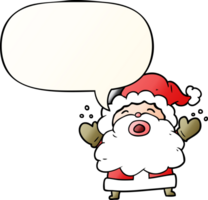 cartoon santa claus shouting in frustration with speech bubble in smooth gradient style png