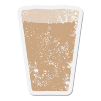 etiqueta engomada del grunge del vaso de cerveza png