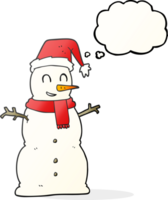 desenhado pensamento bolha desenho animado boneco de neve png