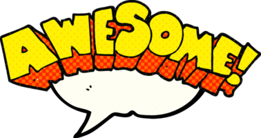 drawn comic book speech bubble cartoon word awesome png