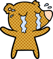 personagem de desenho animado de urso chorando png