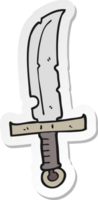 pegatina de un cuchillo de dibujos animados png