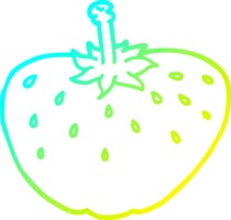 cold gradient line drawing of a cartoon strawberry png