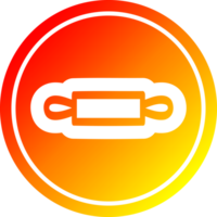 rolling pin circular icon with warm gradient finish png