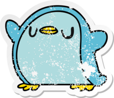 verontrust sticker tekenfilm illustratie kawaii van een schattig pinguïn png