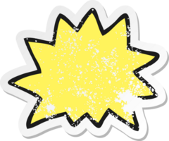 retro distressed sticker of a cartoon explosion symbol png