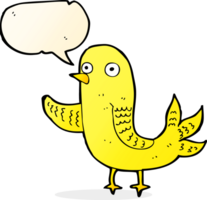 dessin animé agitant oiseau avec bulle de dialogue png