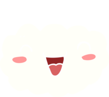 contento piatto colore stile cartone animato nube png