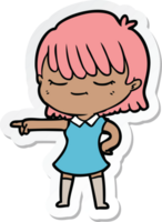 sticker of a cartoon woman png