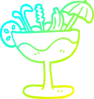 cold gradient line drawing of a cartoon cocktail png