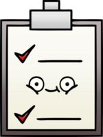 gradient shaded cartoon of a check list png