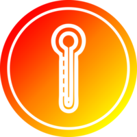 verre thermomètre circulaire icône avec chaud pente terminer png