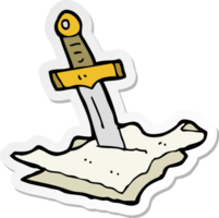 sticker of a cartoon dagger in maps png