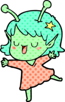 happy alien girl cartoon png
