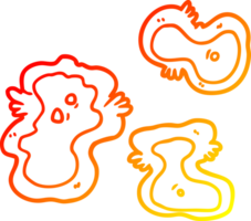 warm gradient line drawing of a cartoon germs png