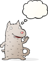 cartoon happy dog with thought bubble png