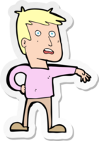 sticker of a cartoon man making camp gesture png