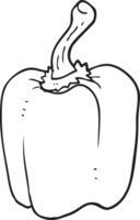 drawn black and white cartoon red pepper png
