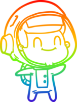 arco Iris gradiente linha desenhando do uma feliz desenho animado astronauta png