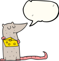 drawn speech bubble cartoon mouse with cheese png