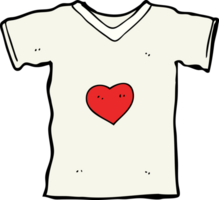 camiseta de dibujos animados con corazón de amor png