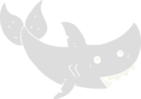 requin de dessin animé de style plat couleur png