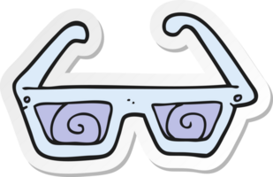 pegatina de unas gafas 3d de dibujos animados png