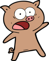 dessin animé cochon criant png