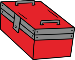 hand drawn cartoon doodle of a metal tool box png