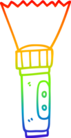 rainbow gradient line drawing of a cartoon electric torch png