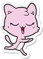 sticker of a happy cartoon cat png