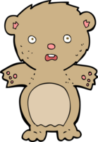 dibujos animados de oso de peluche asustado png