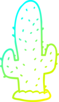 cold gradient line drawing of a cartoon cactus png