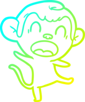 frio gradiente linha desenhando do uma gritando desenho animado macaco dançando png