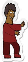 sticker of a cartoon vampire waving hands png